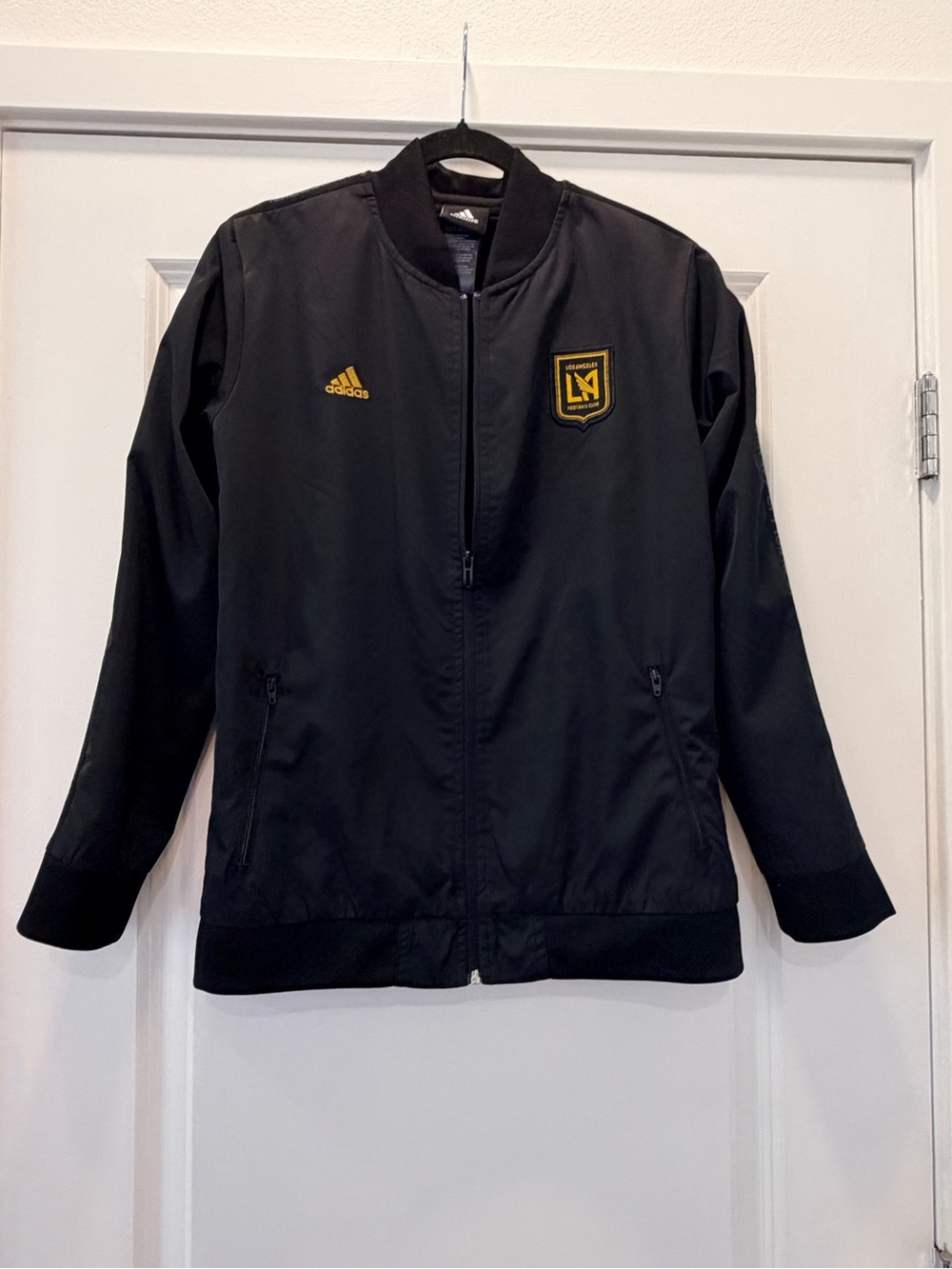 Adidas Black and Gold LAFC Lightweight Bomber Jacket